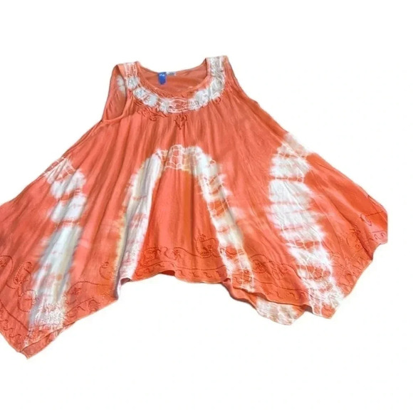 ISLAND Beach Y2K, NWT,tie dye tunic,pockets,embroidery, hanky,coastal,resortwear - Picture 8 of 11